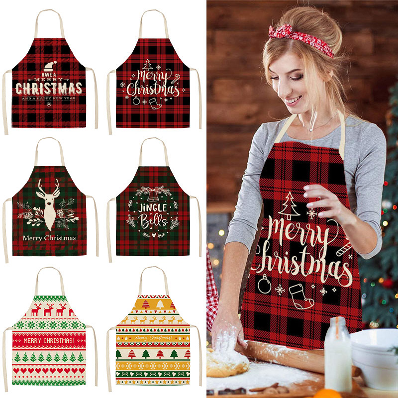 Kitchen Gadgets New 2025 - Linen Merry Christmas Apron Christmas Decorations