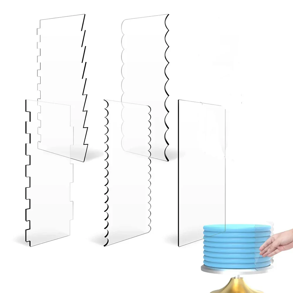 Cake Decorating Turntable - 2pcs Acrylic Cake Scraper Set Decorating