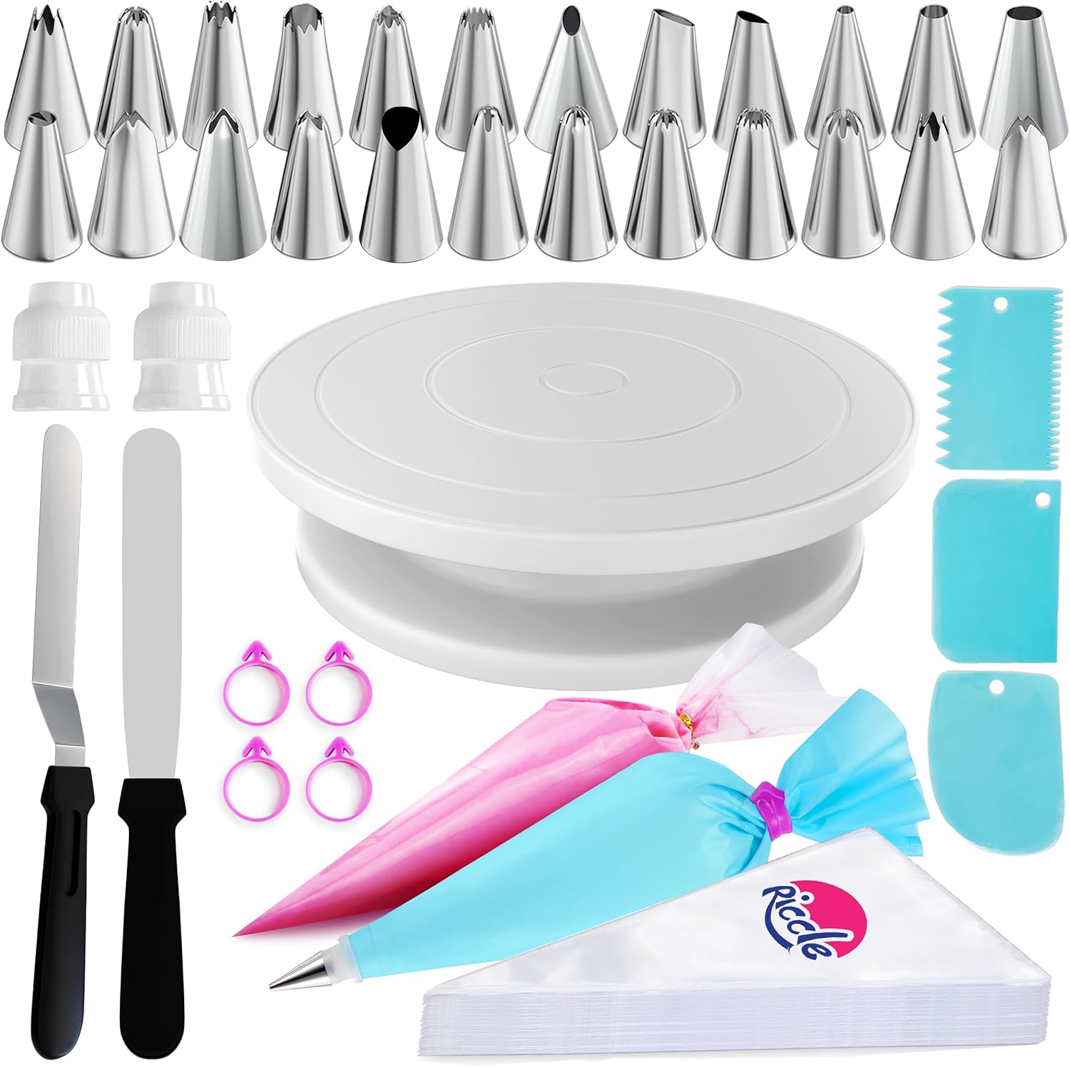 Cake Decorating Turntable - Riccle 88 pcs Cake Decorating Kit