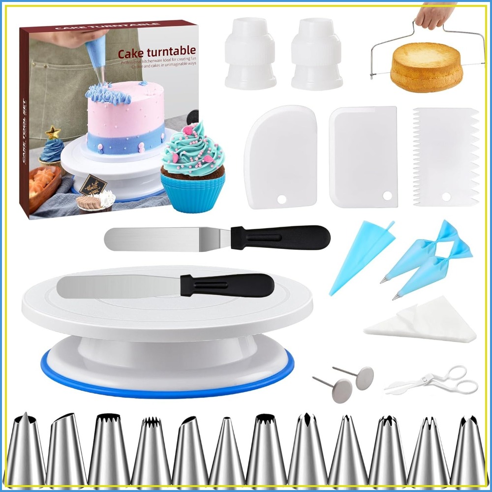 Cake Decorating Turntable - 82Pcs Cake Decorating Kit with Turntable,