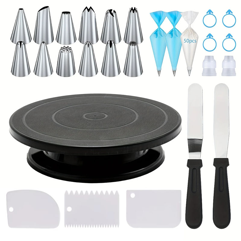 76-Piece Cake Decorating Tool  – обзор и цена Cake Decorating Turntable