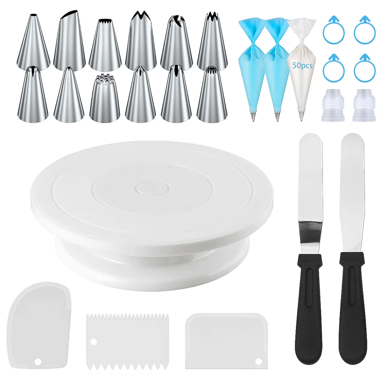 76-Piece Cake Decorating Tool  – обзор и цена Cake Decorating Turntable