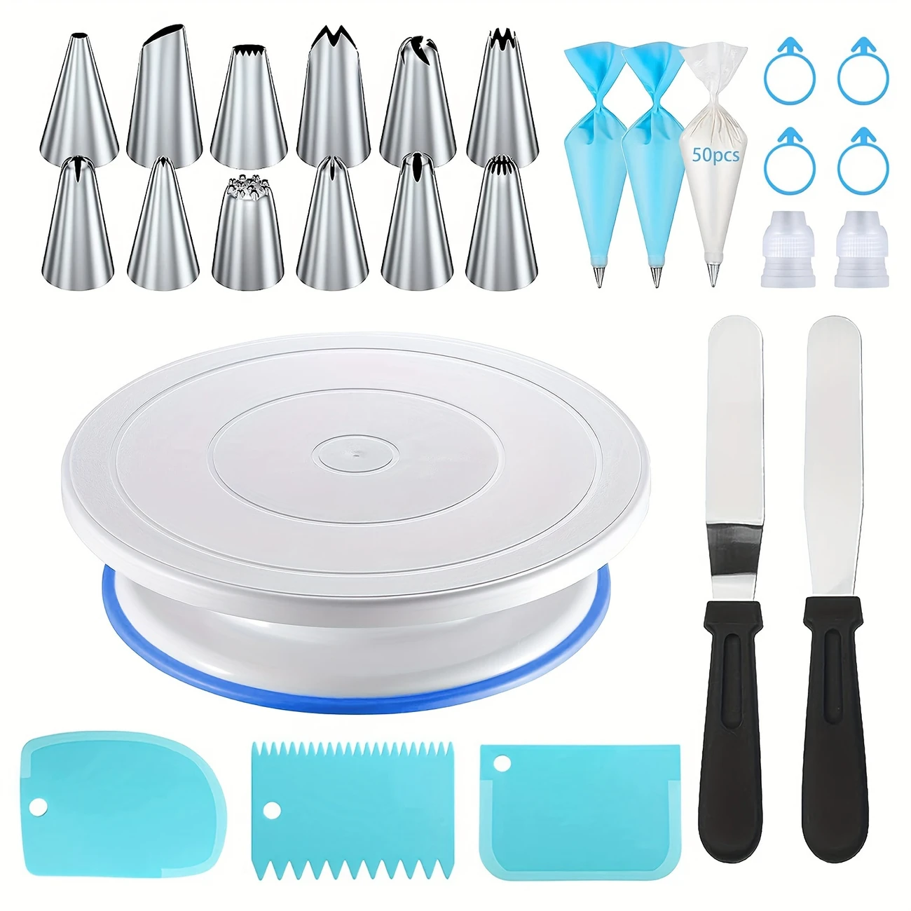76-Piece Cake Decorating Tool  – обзор и цена Cake Decorating Turntable