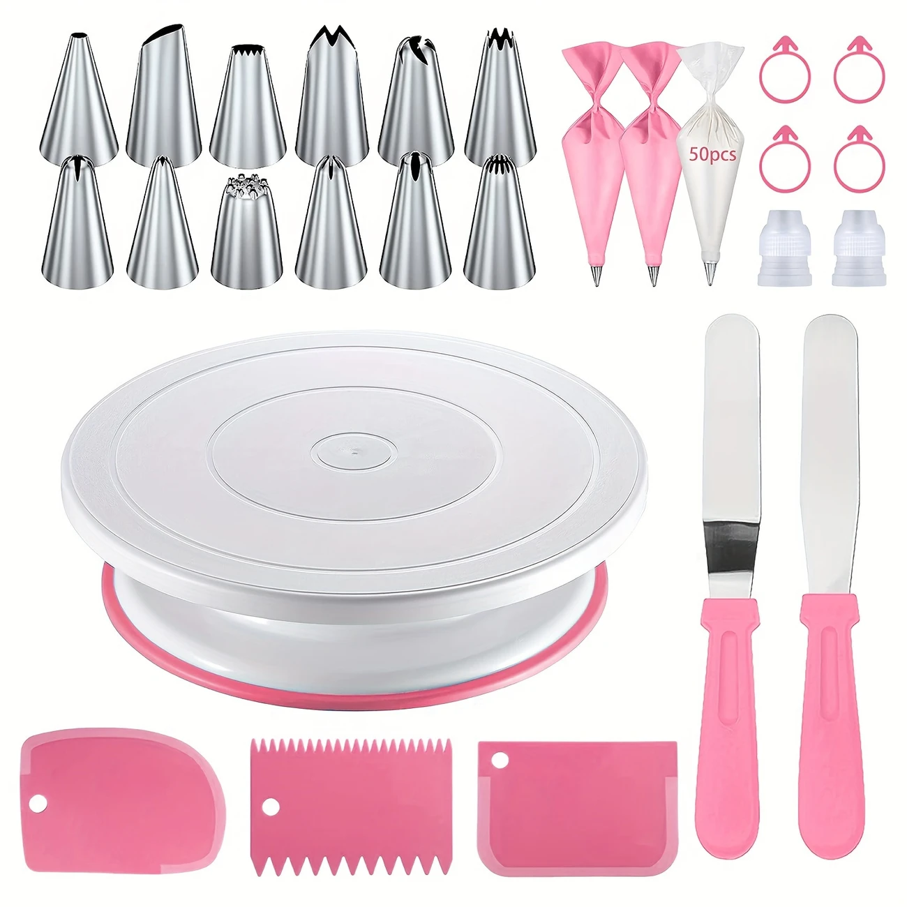 76-Piece Cake Decorating Tool  – обзор и цена Cake Decorating Turntable