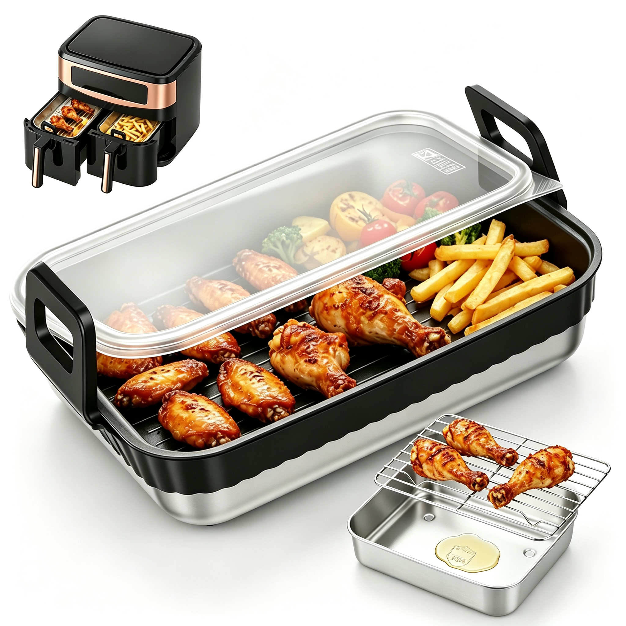 Stainless Steel Baking Pan wit – обзор и цена Kitchen Gadgets Air Fryer