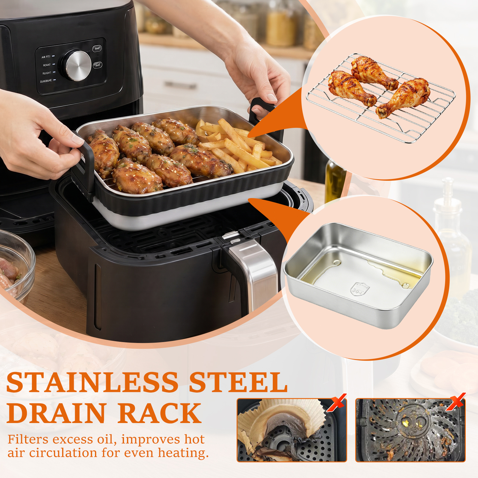 Stainless Steel Baking Pan wit – обзор и цена Kitchen Gadgets Air Fryer