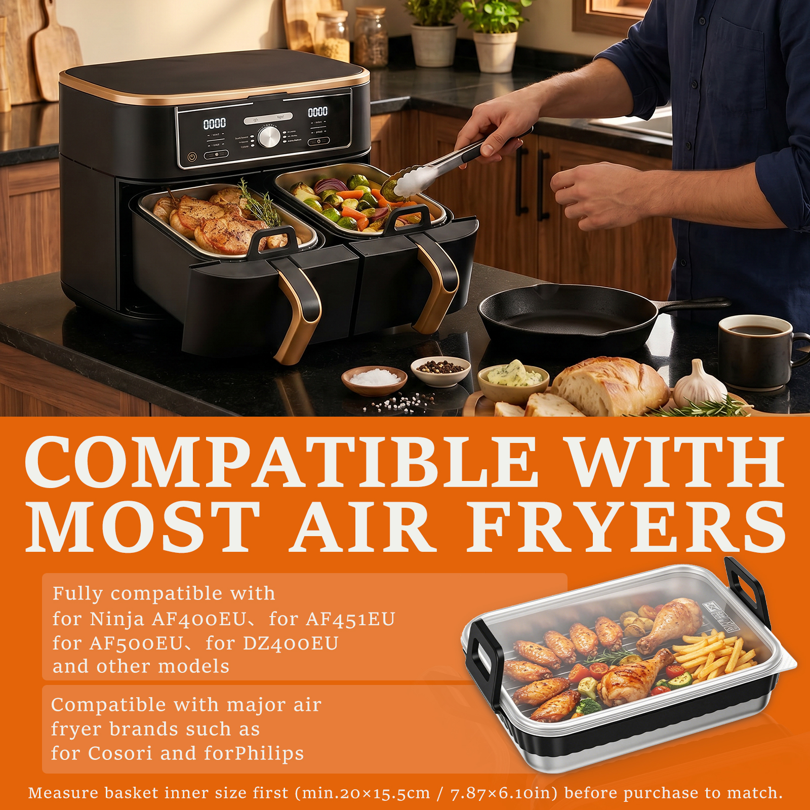 Stainless Steel Baking Pan wit – обзор и цена Kitchen Gadgets Air Fryer