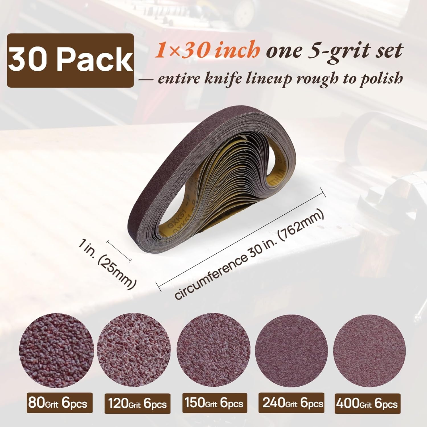 1x30 Sanding Belts 30 Pack 80- – обзор и цена Knife Sharpener