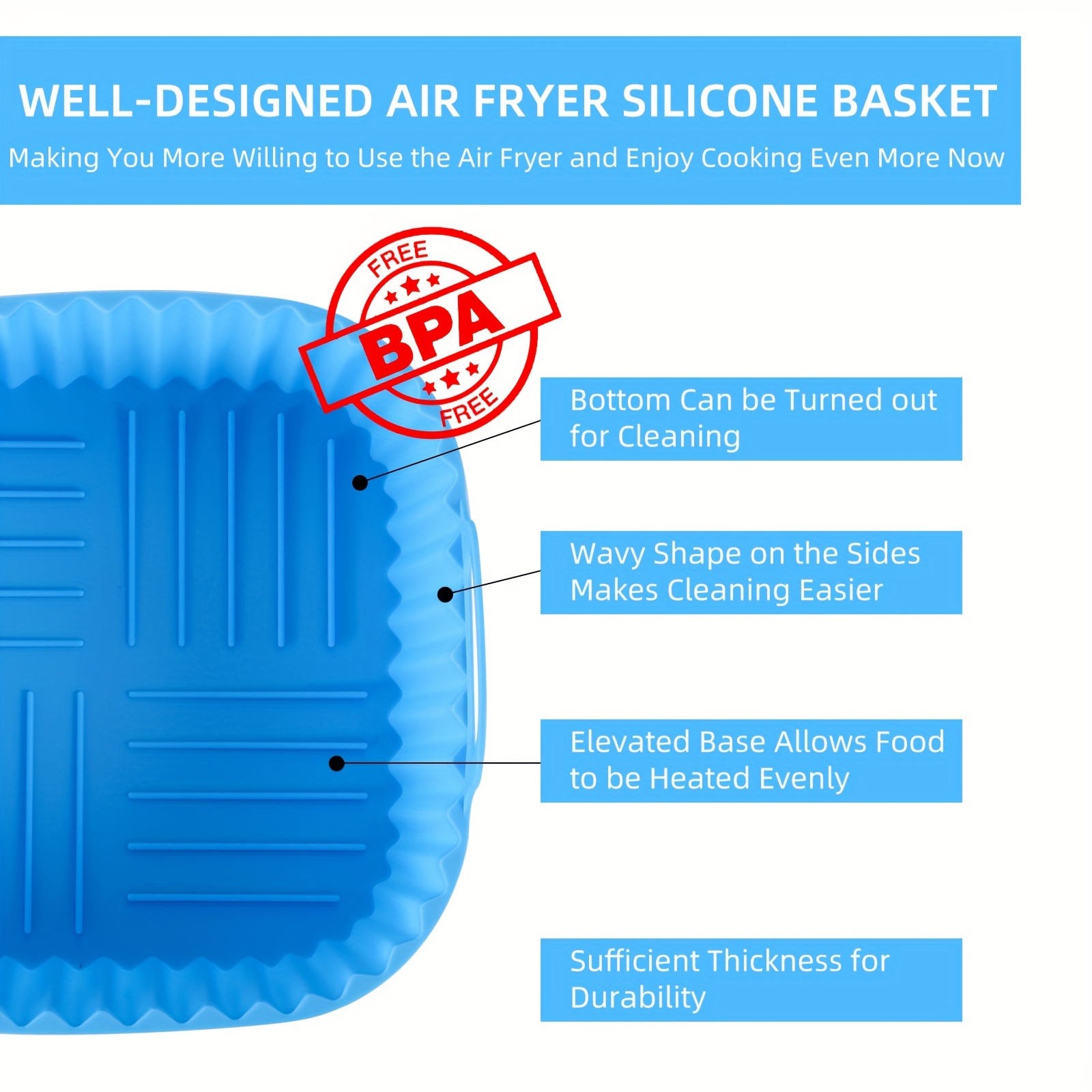 1 square silicone air fryer li – обзор и цена Kitchen Gadgets Air Fryer