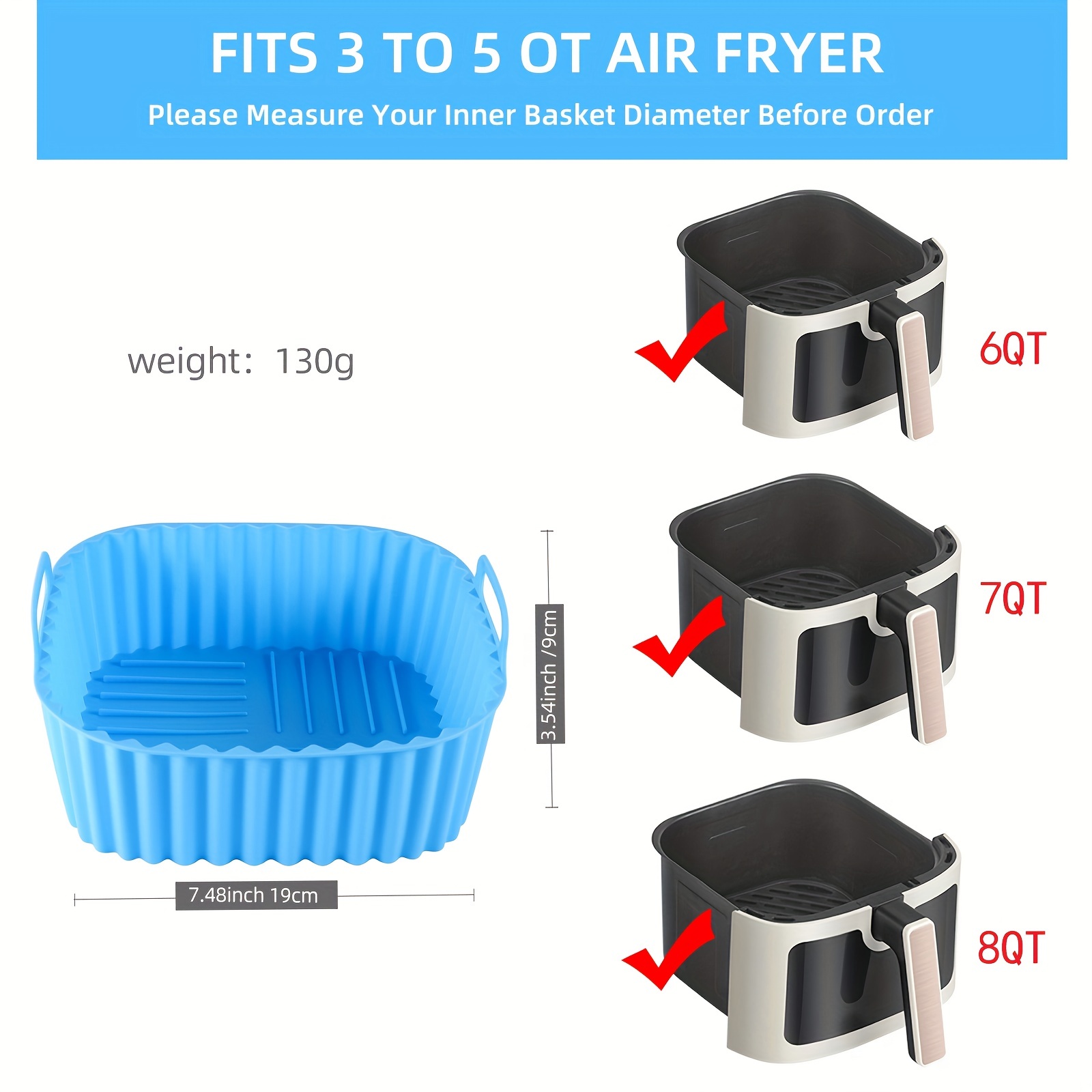 1 square silicone air fryer li – обзор и цена Kitchen Gadgets Air Fryer