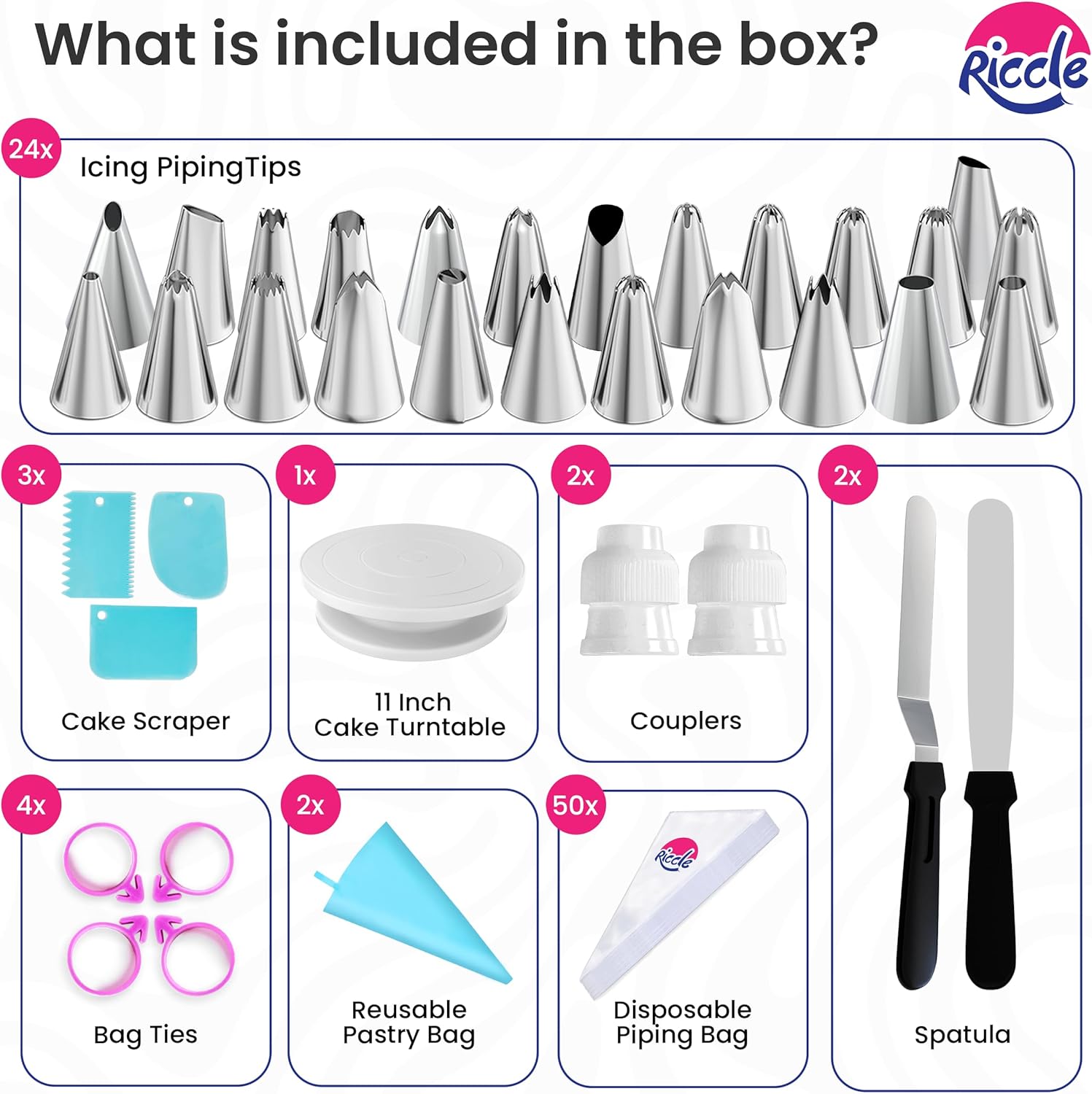 Riccle 88 pcs Cake Decorating  – обзор и цена Cake Decorating Turntable