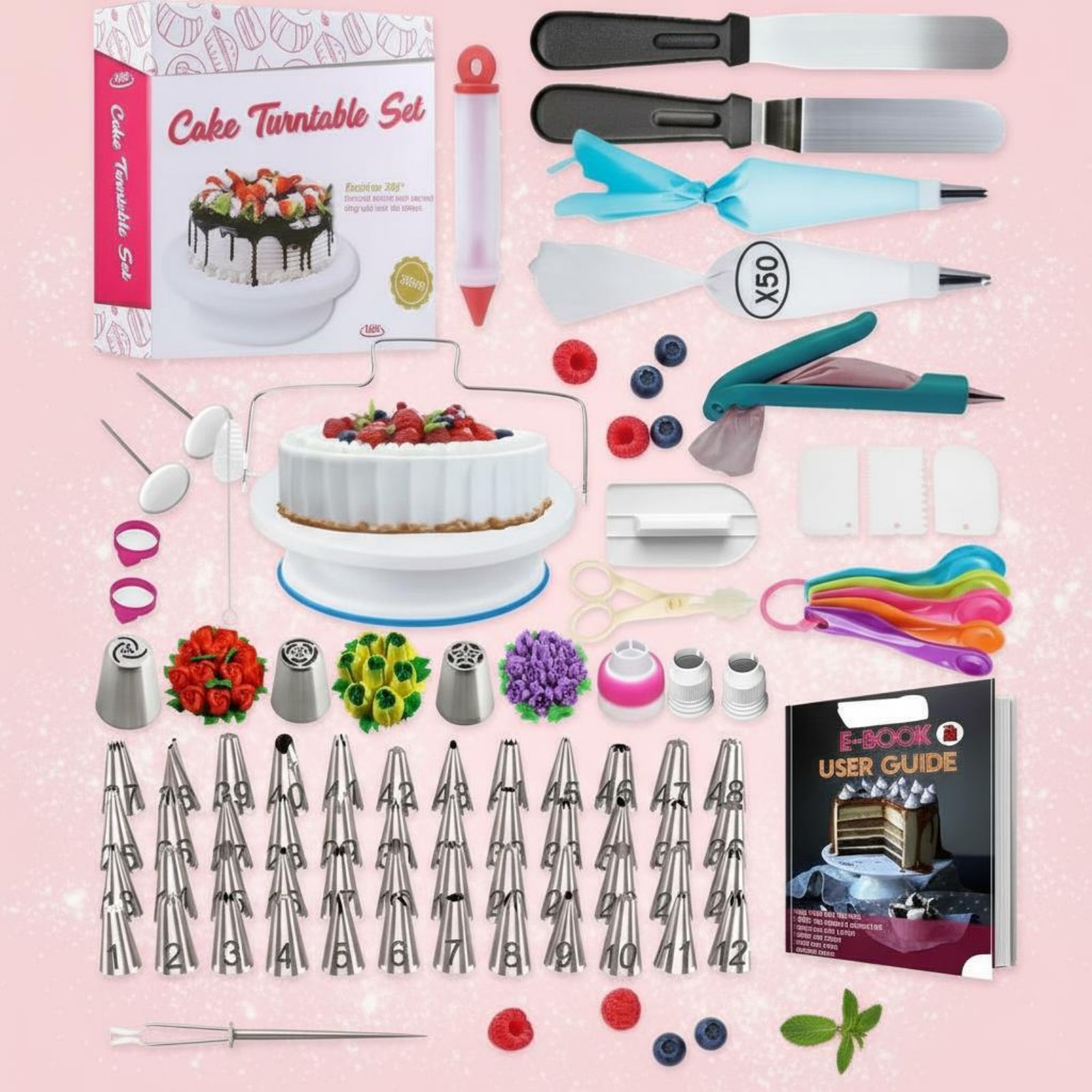 356 Pieces Cake Decorating Kit – обзор и цена Cake Decorating Turntable