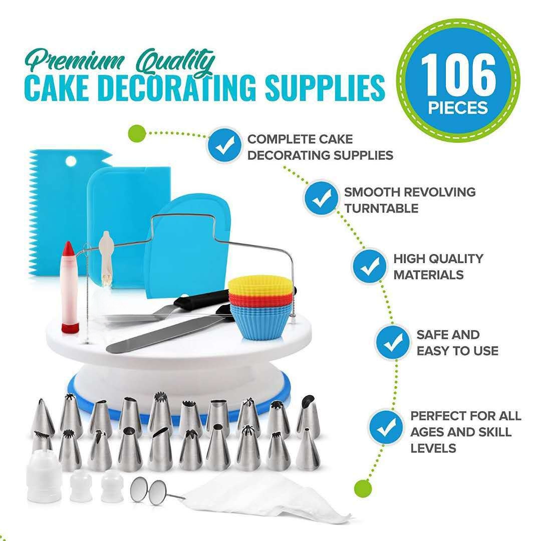 106-Piece Set Cake Decorating  – обзор и цена Cake Decorating Turntable