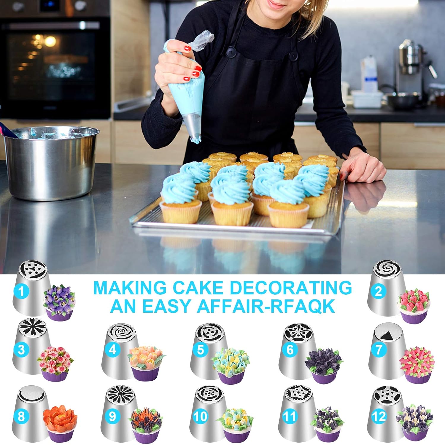 Icing Piping Nozzles, 27-Piece – обзор и цена Cake Decorating Turntable